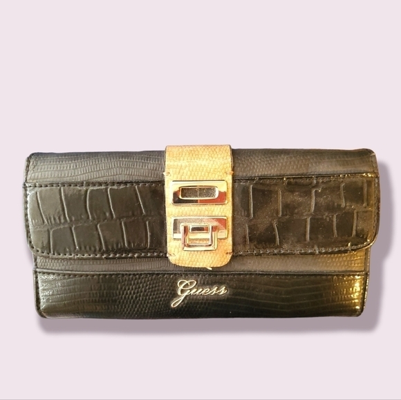 Guess Wallet Black & Beige Large Continental Wallet - Picture 9 of 9